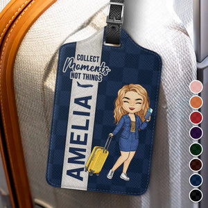Collect Moments - Étiquette de bagage personnalisée - Cadeau de vacances, cadeau pour les amoureux du voyage d'aventure