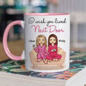 J'aimerais que nous vivions plus près - Tasse personnalisée avec accents - Cadeau pour meilleures amies, meilleures amies, sœurs
