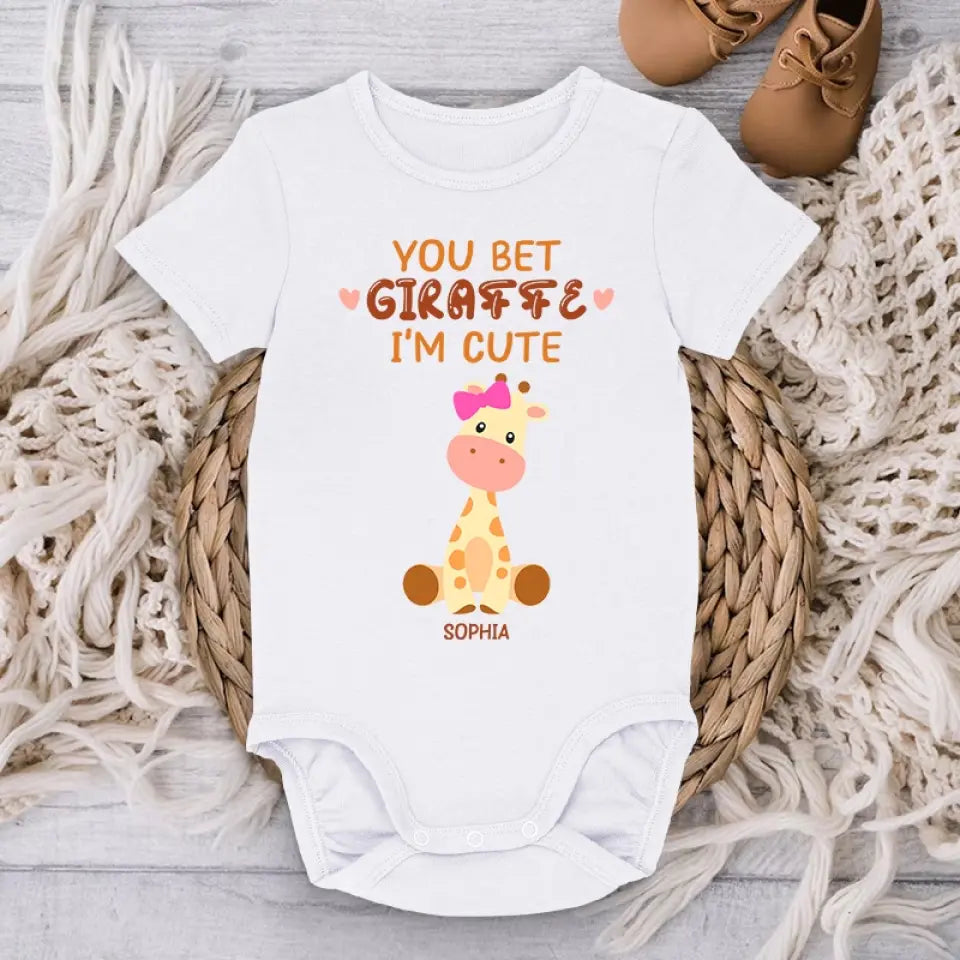 You Bet Giraffe - Body bébé personnalisé pour la famille - Cadeau de fête des mères, de baby shower, pour la première maman