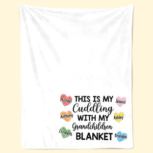 Couverture câline avec les petits-enfants - Couverture personnalisée pour la famille - Cadeau pour grand-mère