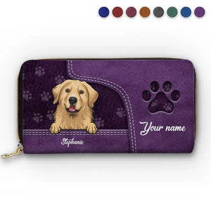 Les animaux de compagnie nous rendent la vie plus belle ! Portefeuille long en cuir personnalisé pour chien et chat ! Cadeau pour propriétaires et amoureux des animaux.