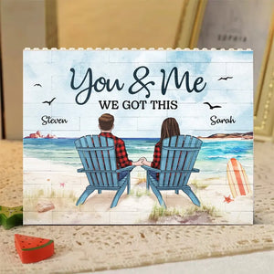 Ensemble, c'est mon endroit préféré - Blocs de construction rectangulaires horizontaux personnalisés pour couple - Cadeau pour mari et femme, anniversaire
