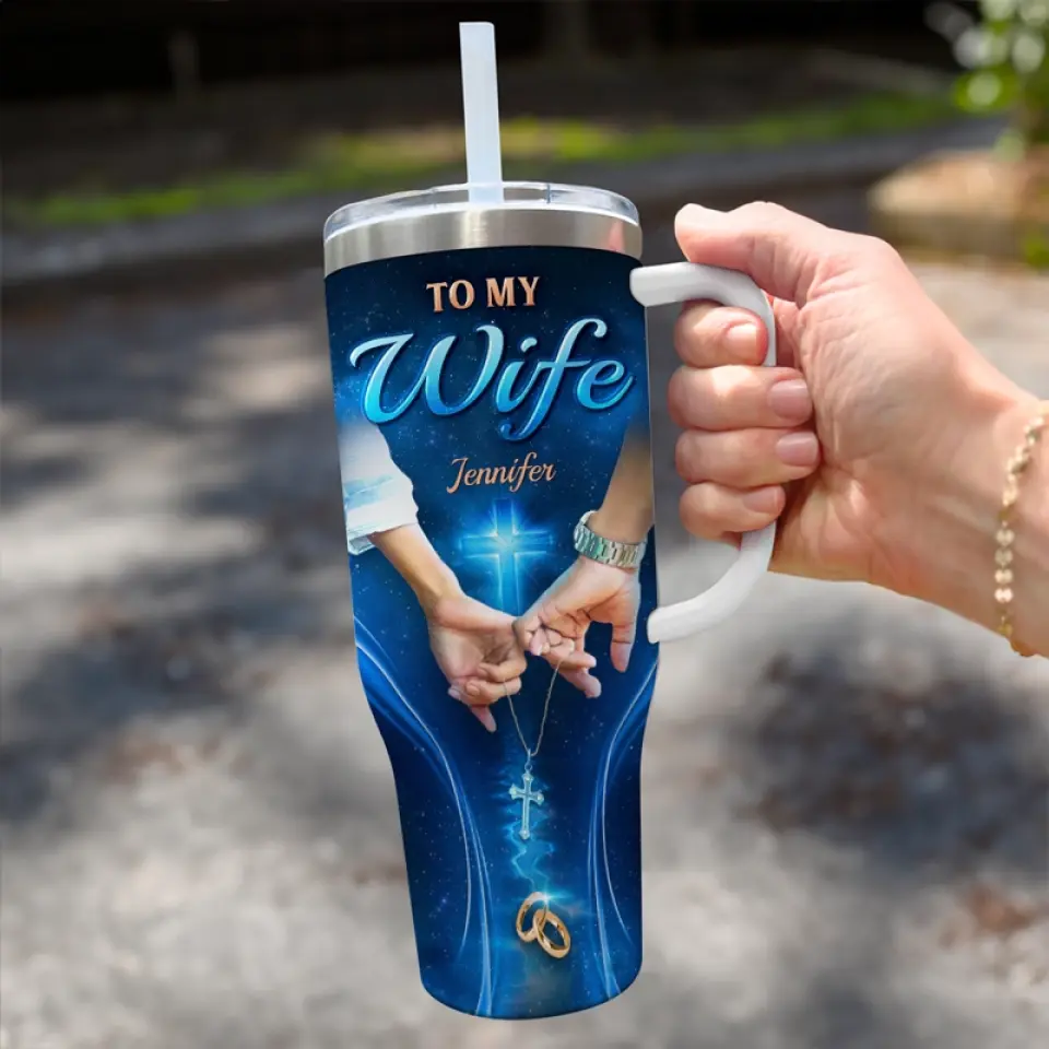 Il était une fois - Gobelet personnalisé en acier inoxydable de 113 ml avec poignée pour couple - Cadeau pour mari et femme, anniversaire