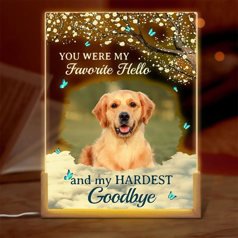 Photo personnalisée que vous auriez vécue pour toujours - Veilleuse LED 3D en noyer personnalisée et personnalisée - Cadeau de condoléances pour les propriétaires et les amoureux des animaux