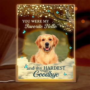 Photo personnalisée que vous auriez vécue pour toujours - Veilleuse LED 3D en noyer personnalisée et personnalisée - Cadeau de condoléances pour les propriétaires et les amoureux des animaux