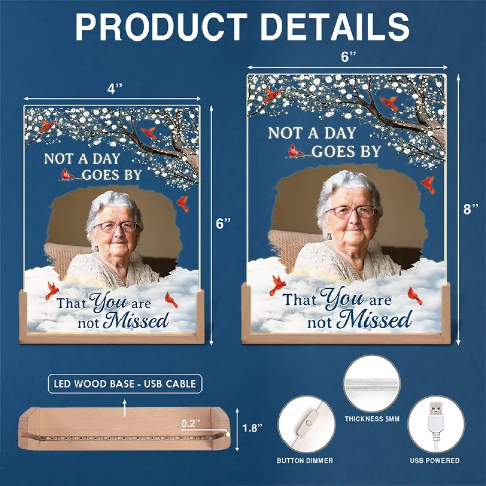 Photo personnalisée « Nous sommes toujours avec vous » – Veilleuse LED 3D en noyer personnalisée en forme de mémorial – Cadeau de condoléances pour les membres de la famille