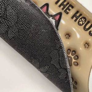 Tapis décoratif personnalisé avec motif de chien « We Rule The House » en 3D, effet gonflable, imprimé, décoration d'intérieur - Cadeau de pendaison de crémaillère pour les propriétaires et les amoureux des animaux