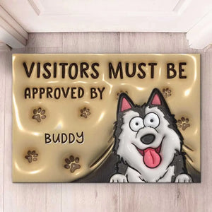 Bienvenue chez nous - Tapis décoratif personnalisé avec effet gonflable 3D pour chien - Cadeau de pendaison de crémaillère pour les propriétaires et les amoureux des animaux