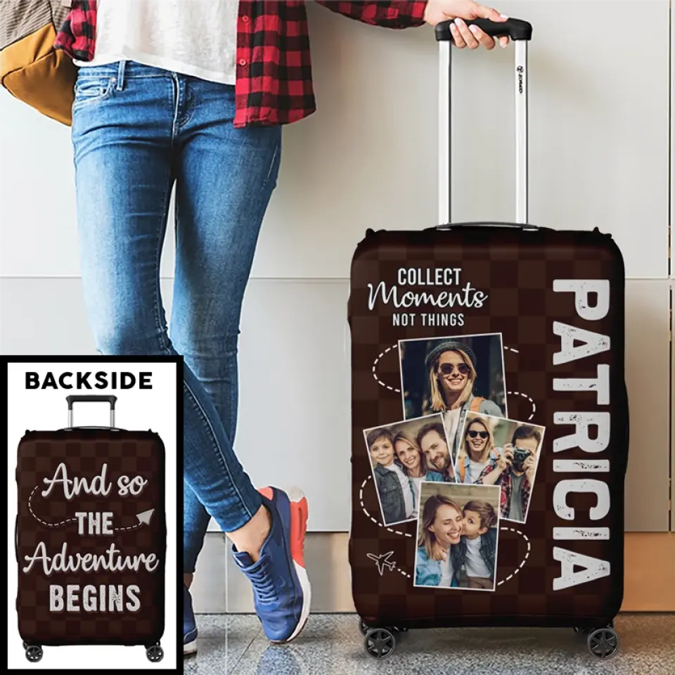 Housse de bagage personnalisée avec photo « Si ce n'est pas maintenant, alors quand » – Cadeau de voyage pour les amoureux du voyage d'aventure