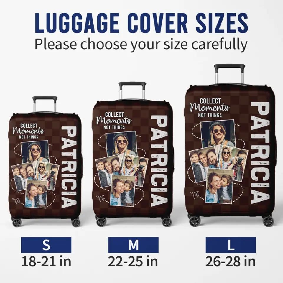 Housse de bagage personnalisée avec photo « Si ce n'est pas maintenant, alors quand » – Cadeau de voyage pour les amoureux du voyage d'aventure