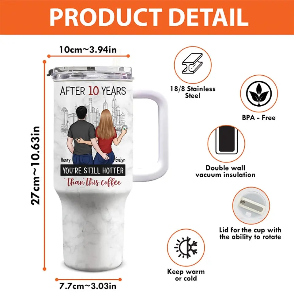 Je t'aime pour toujours - Gobelet personnalisé en acier inoxydable de 113 ml avec poignée - Cadeau pour mari et femme, anniversaire
