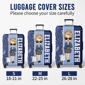 Voyagez assez loin, vous vous rencontrez - Housse de bagage personnalisée - Cadeau de vacances, cadeau pour les amateurs de voyages d'aventure