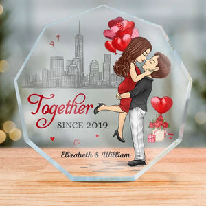 Tu es le fromage de mes macaronis - Plaque acrylique personnalisée en forme de nonagone pour couple - Cadeau pour mari et femme, anniversaire