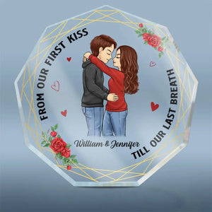 Que Dieu bénisse la route brisée ! Plaque acrylique personnalisée en forme de nonagone pour couple - Cadeau pour mari et femme, anniversaire
