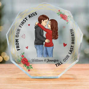 Que Dieu bénisse la route brisée ! Plaque acrylique personnalisée en forme de nonagone pour couple - Cadeau pour mari et femme, anniversaire