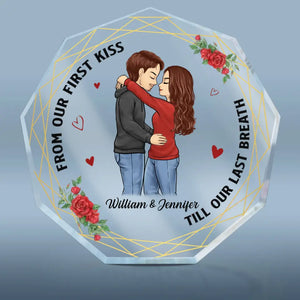 Que Dieu bénisse la route brisée ! Plaque acrylique personnalisée en forme de nonagone pour couple - Cadeau pour mari et femme, anniversaire