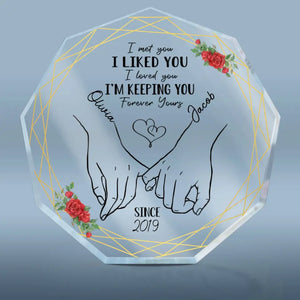 Je te garde à jamais à toi - Plaque acrylique personnalisée en forme de nonagone pour couple - Cadeau pour mari et femme, anniversaire