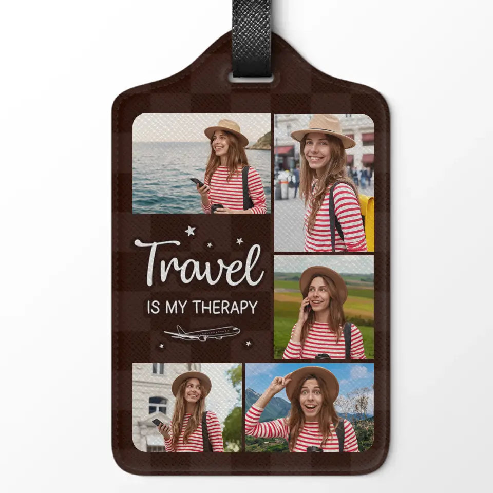 Étiquette de bagage personnalisée avec photo : prenez des photos de vos vols, pas de vos émotions ! Cadeau de voyage pour les vacances, pour les amoureux du voyage d'aventure