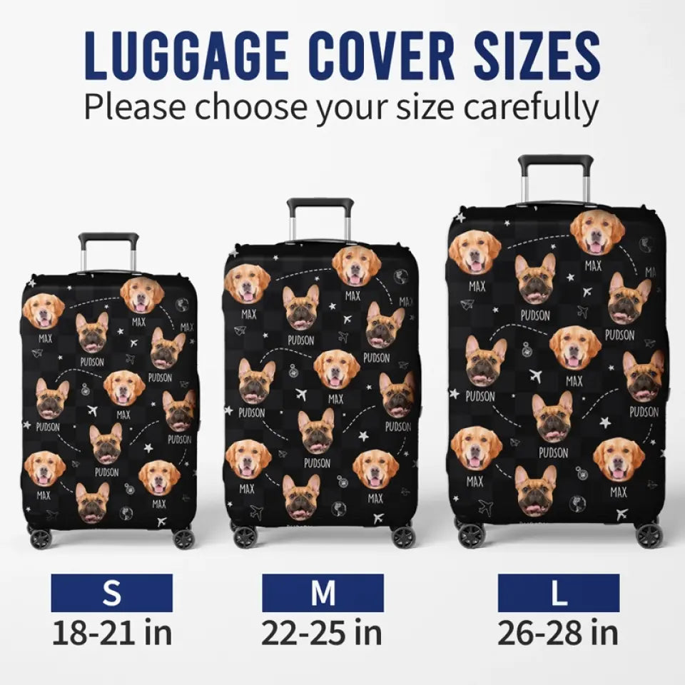 Housse de bagage personnalisée avec photo et fierté de votre ville natale - Cadeau idéal pour les vacances, les voyages d'aventure, les propriétaires d'animaux et les amoureux des animaux.