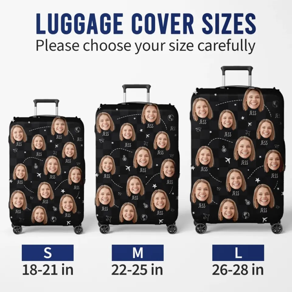 Housse de bagage personnalisée avec photo : prenez toujours la route panoramique ! Cadeau de voyage idéal pour les vacances et les voyages d'aventure.