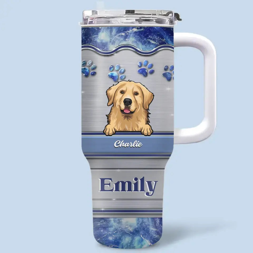 Tu es toujours ma meilleure maman à fourrure - Gobelet personnalisé en acier inoxydable de 1 134 ml avec poignée pour chien et chat - Cadeau pour les propriétaires d'animaux et les amoureux des animaux