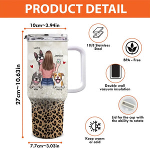 Un lien indéfectible - Gobelet personnalisé en acier inoxydable de 1 134 ml avec poignée pour chien - Cadeau pour propriétaires et amoureux des animaux