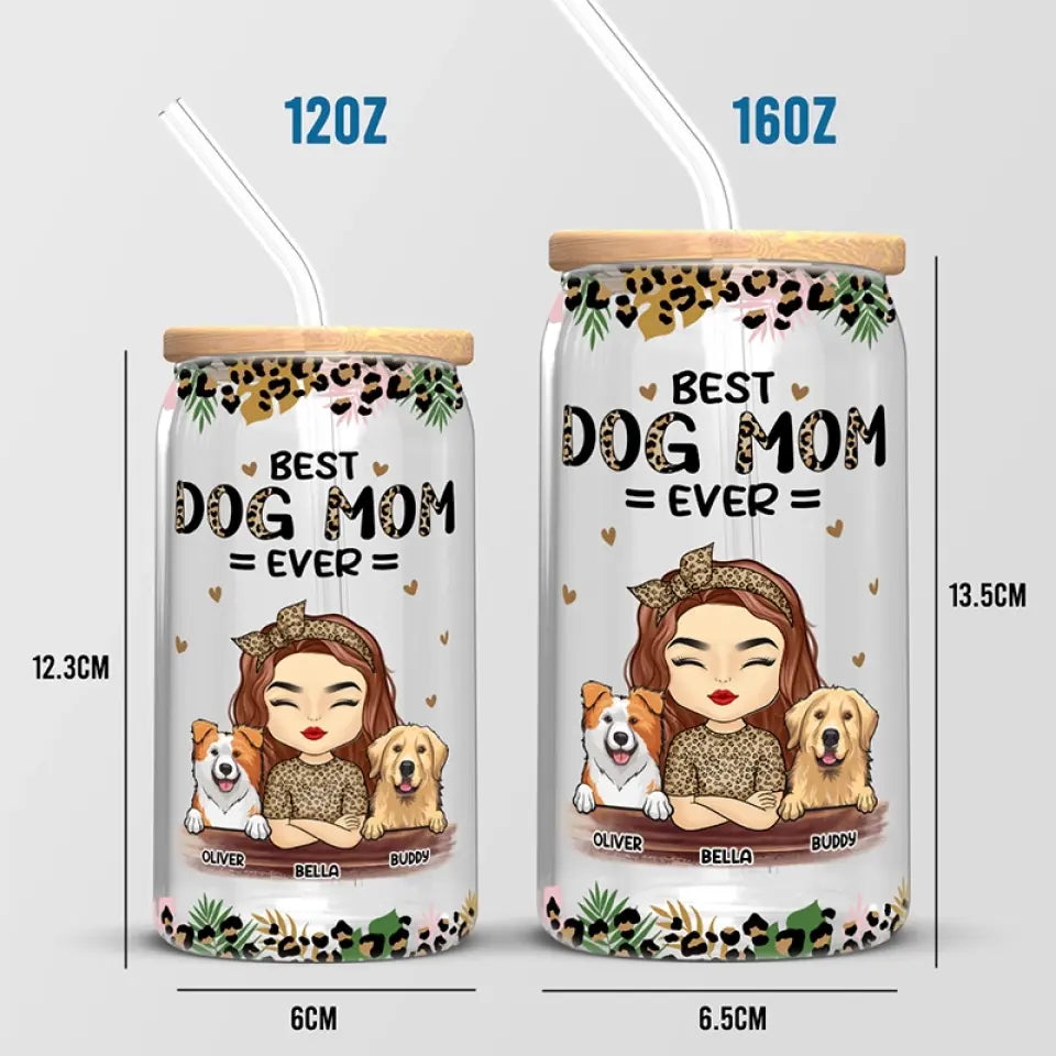 Tu es la meilleure maman chat du monde ! Tasse en verre personnalisée pour chien et chat, tasse à café glacé, cadeau pour la fête des mères, pour les propriétaires d'animaux et les amoureux des animaux.