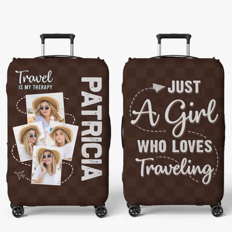 Housse de bagage personnalisée avec photo « Alors l'aventure commence » - Cadeau de vacances, cadeau pour les amoureux du voyage d'aventure