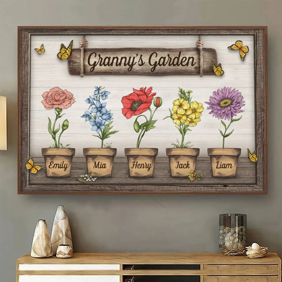 Maman sait beaucoup, mais grand-mère sait tout - Affiche horizontale personnalisée pour la famille - Fête des Mères, cadeau pour grand-mère