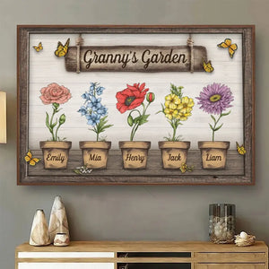 Maman sait beaucoup, mais grand-mère sait tout - Affiche horizontale personnalisée pour la famille - Fête des Mères, cadeau pour grand-mère
