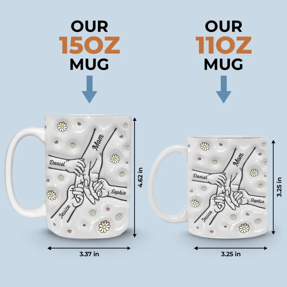Les bras d'une mère sont faits de tendresse - Mug personnalisé 3D à effet gonflé - Fête des Mères, cadeau pour maman, grand-mère