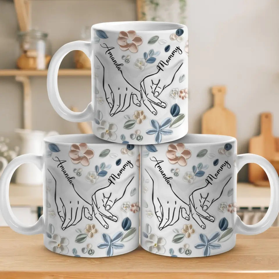Le lien privilégié entre mère et enfant - Mug personnalisé avec effet gonflé 3D - Fête des Mères, cadeau pour maman, grand-mère
