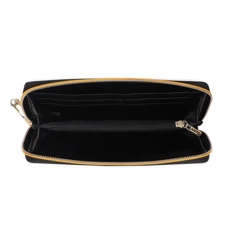 Ma mère est ma racine, mon fondement - Portefeuille long en cuir personnalisé pour la famille - Cadeau pour la fête des mères, maman, grand-mère