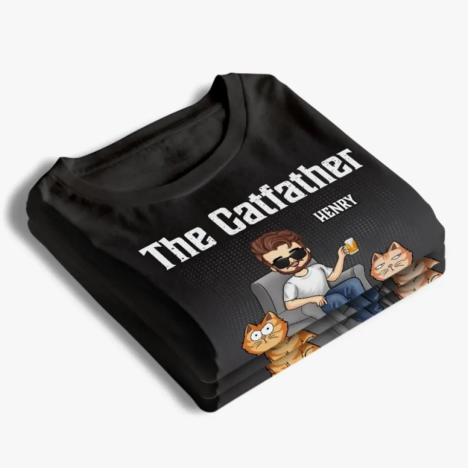 Meilleur papa chat du monde ! T-shirt, sweat à capuche et sweat-shirt unisexe personnalisé pour chat ! Cadeau pour la fête des pères, pour les propriétaires d'animaux et les amoureux des animaux.