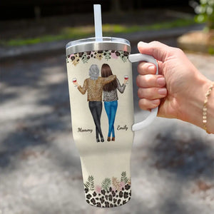 Parfois, on oublie qu'on est génial - Gobelet personnalisé en acier inoxydable de 40 oz avec poignée - Cadeau pour fille