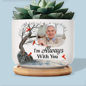 Photo personnalisée : pas un jour ne passe sans que vous ne nous manquiez ! Pot de fleurs en céramique personnalisé pour décoration d'intérieur - Cadeau de condoléances pour les membres de la famille