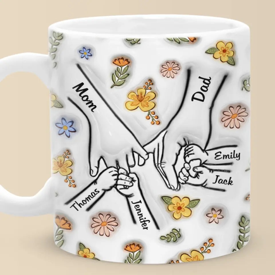 Une famille est un symbole d'amour - Mug personnalisé avec effet gonflé 3D - Cadeau pour les membres de la famille