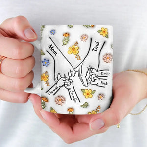 Une famille est un symbole d'amour - Mug personnalisé avec effet gonflé 3D - Cadeau pour les membres de la famille