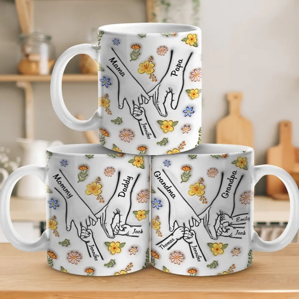 Une famille est un symbole d'amour - Mug personnalisé avec effet gonflé 3D - Cadeau pour les membres de la famille