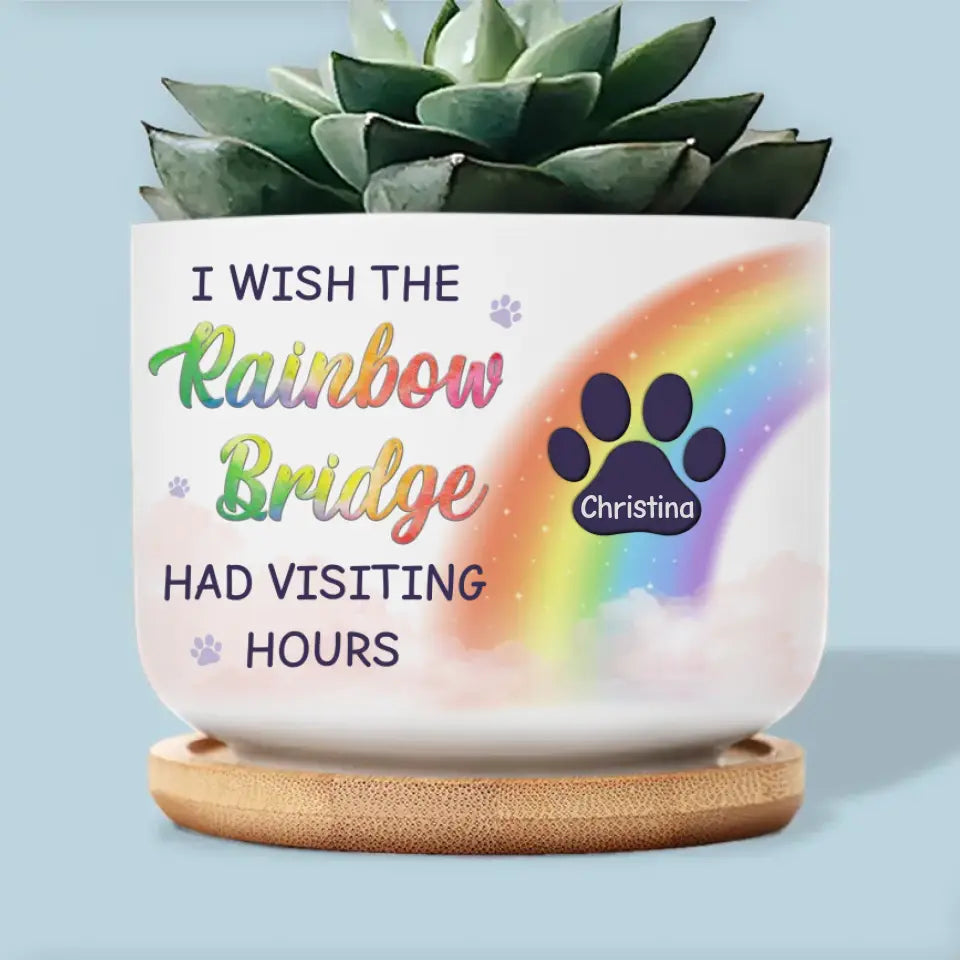 Vous êtes dans nos pensées - Pot de fleurs en céramique personnalisé pour décoration d'intérieur - Cadeau de condoléances pour les propriétaires d'animaux et les amoureux des animaux
