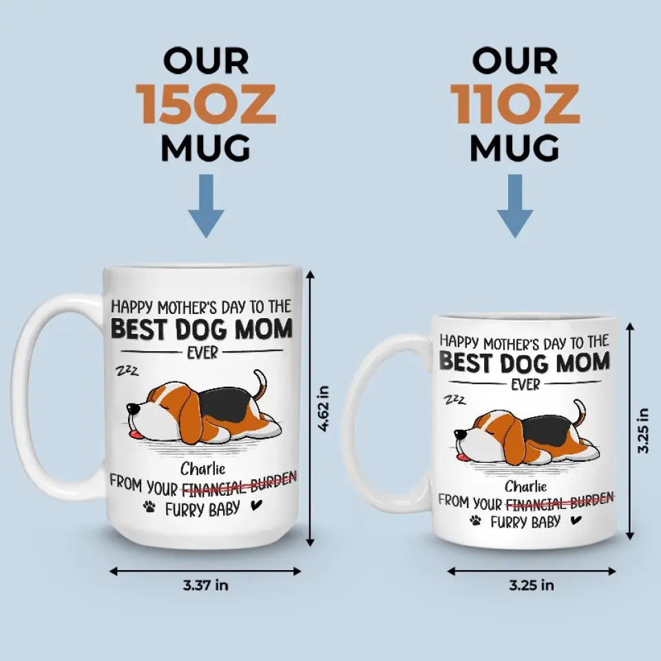 Cadeau spécial de votre petit compagnon à quatre pattes - Mug personnalisé pour chien - Fête des Mères, cadeau pour les propriétaires d'animaux et les amoureux des animaux