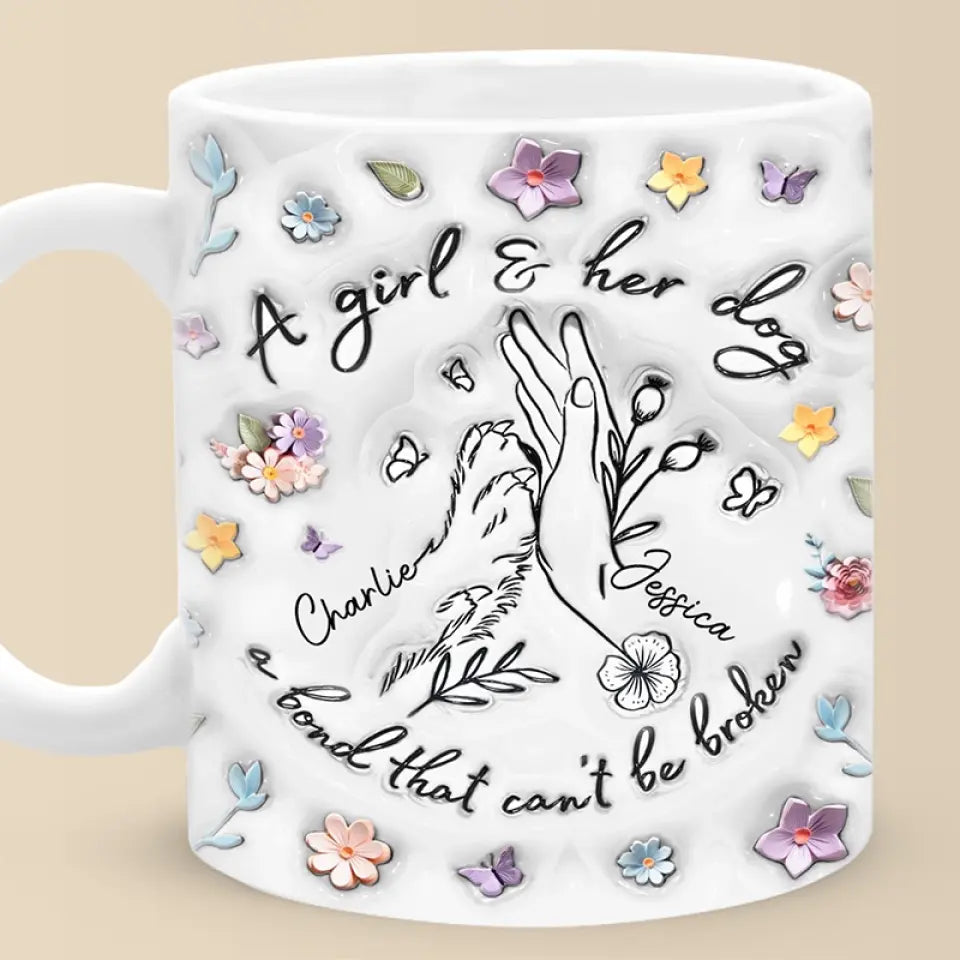J'ai aussi un chien - Mug personnalisé avec effet gonflable 3D - Fête des Mères, cadeau pour les propriétaires d'animaux et les amoureux des animaux