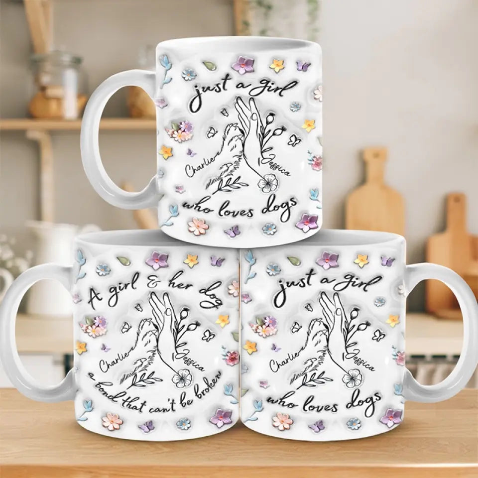J'ai aussi un chien - Mug personnalisé avec effet gonflable 3D - Fête des Mères, cadeau pour les propriétaires d'animaux et les amoureux des animaux