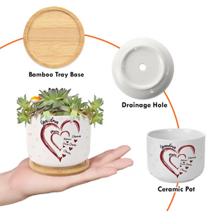 L'étonnant voyage de l'amour maternel - Pot de fleurs en céramique personnalisé pour la maison - Cadeau de fête des mères, de pendaison de crémaillère pour maman et grand-mère