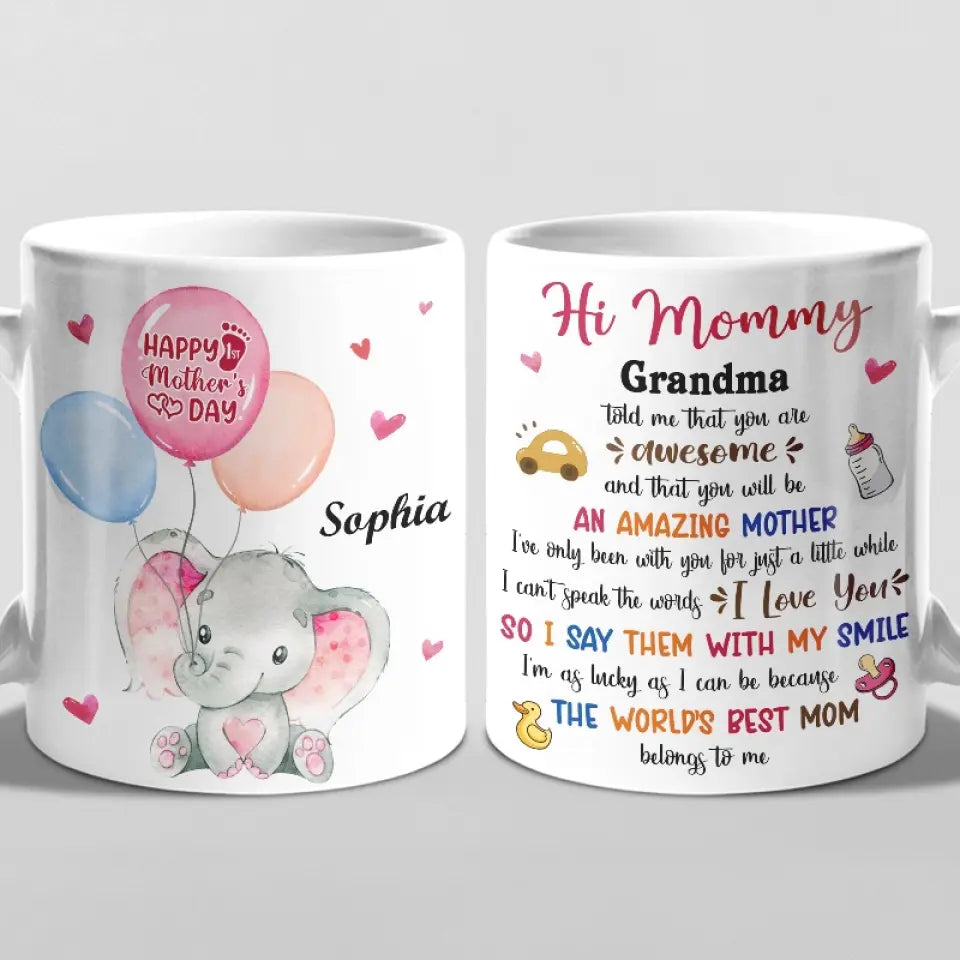 Ma mère est ma racine, mon fondement - Tasse personnalisée familiale - Cadeau de fête des mères, de baby shower, pour première maman