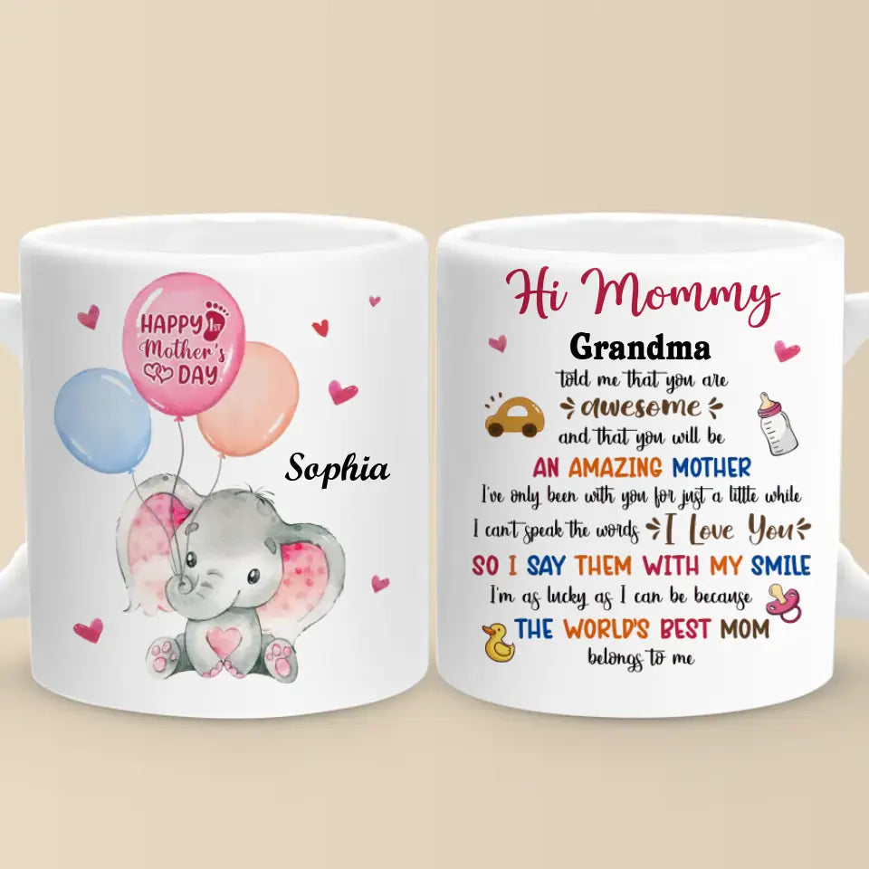 Ma mère est ma racine, mon fondement - Tasse personnalisée familiale - Cadeau de fête des mères, de baby shower, pour première maman
