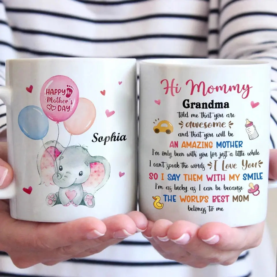 Ma mère est ma racine, mon fondement - Tasse personnalisée familiale - Cadeau de fête des mères, de baby shower, pour première maman