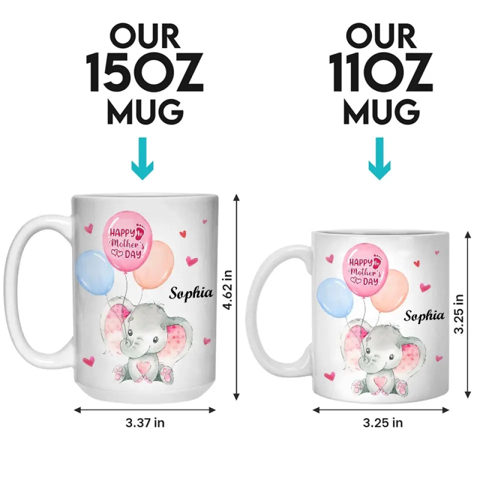 Ma mère est ma racine, mon fondement - Tasse personnalisée familiale - Cadeau de fête des mères, de baby shower, pour première maman