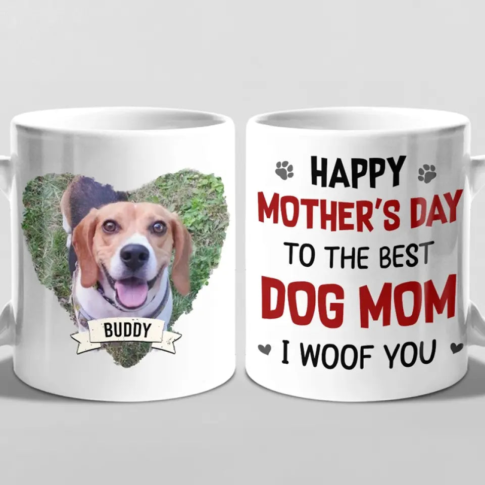 Mug personnalisé avec photo « L'amour d'une mère perdure malgré tout » - Tasse personnalisée pour chien et chat - Fête des Mères, cadeau pour les propriétaires d'animaux et les amoureux des animaux