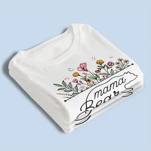 Maman Ours Fleurs - T-shirt unisexe personnalisé, sweat à capuche, sweat-shirt - Fête des Mères, cadeau pour maman, grand-mère